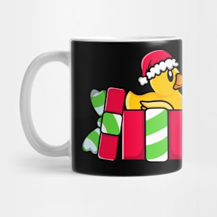 Cute Rubber Duck in Christmas Gift Mug